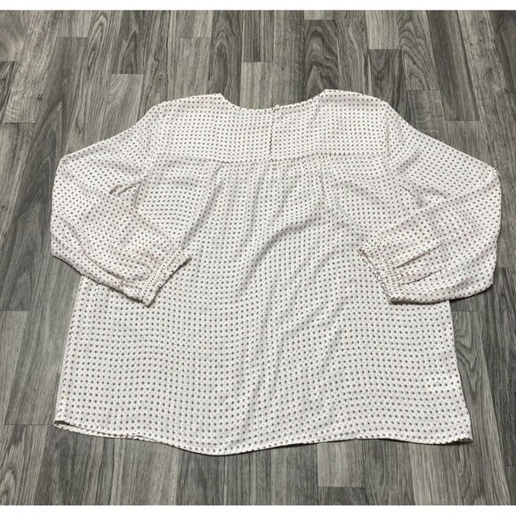 LOFT Round Neck Keyhole Back Pink Floral Pullover Blouse Top Womens Size Medium - Picture 4 of 9